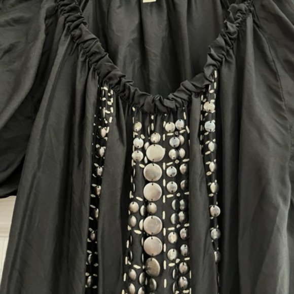 DKNYC Peasant Tunic with Beading Size 2 - Picture 3 of 5